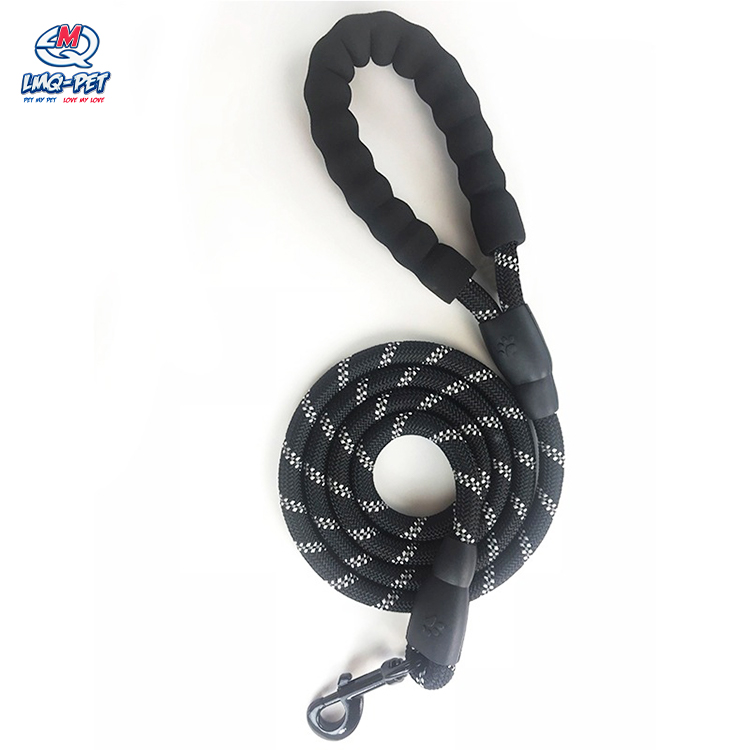 Reflective Handle Nylon Soft Padded Handle Dog Rope Leash Waterproof Colored Climbing Durable Rope Dog Leash