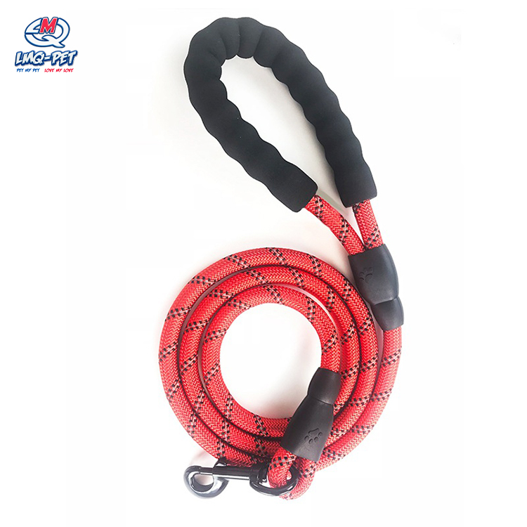 Reflective Handle Nylon Soft Padded Handle Dog Rope Leash Waterproof Colored Climbing Durable Rope Dog Leash