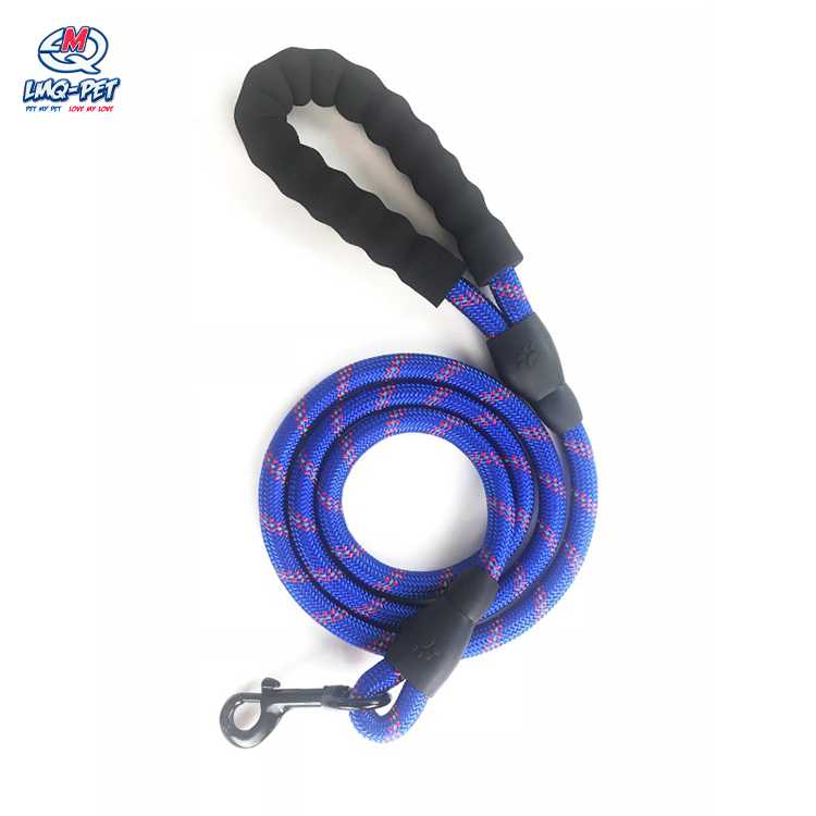 Reflective Handle Nylon Soft Padded Handle Dog Rope Leash Waterproof Colored Climbing Durable Rope Dog Leash