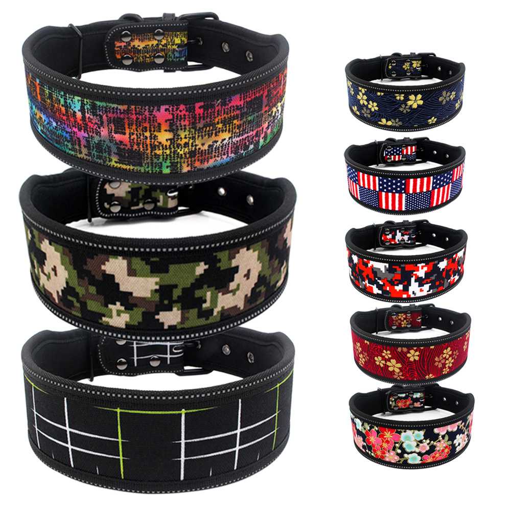 Reflective Multicolor Pet Collar With A Soft Comfort Dog Collar Backed With Dive Material Durable Tensile