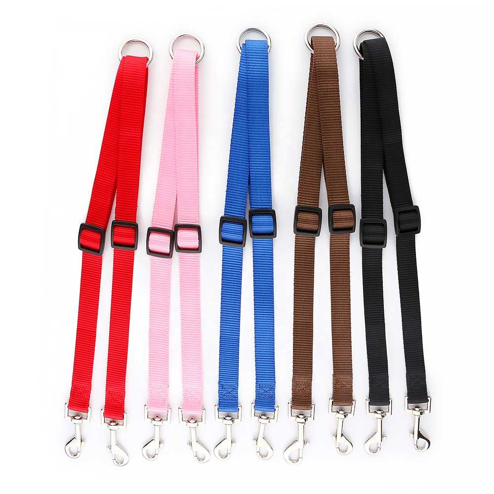 Retractable Double Pet Dog Collars Leash Pet Products Nylon Webbing Slip Extendable Dual Dog Leash 2 Dogs