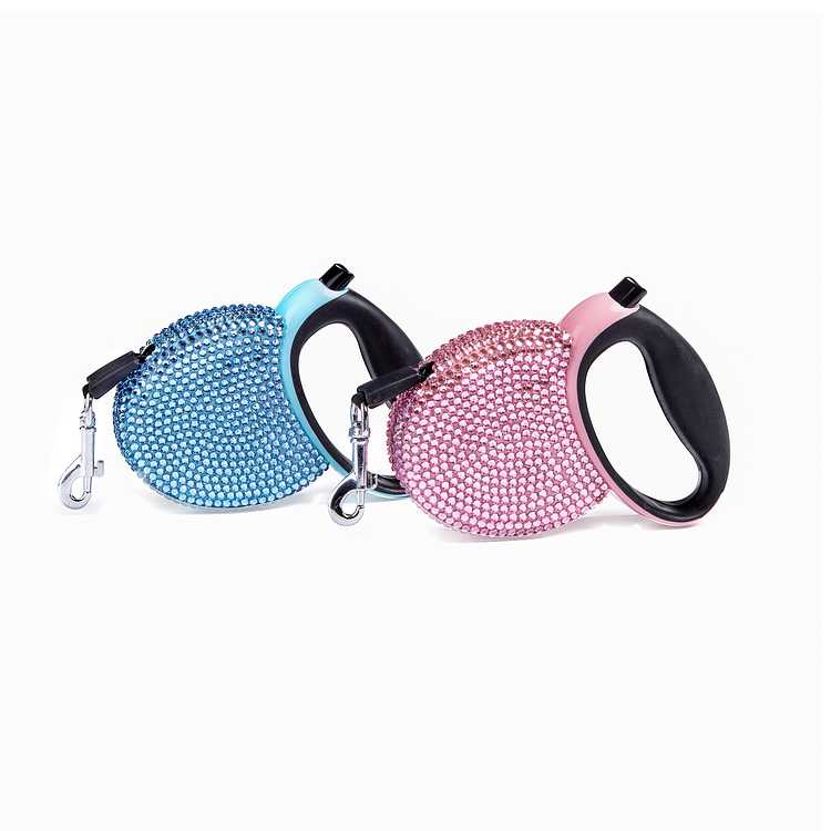 Rhinestone Retractable Dog Leashes