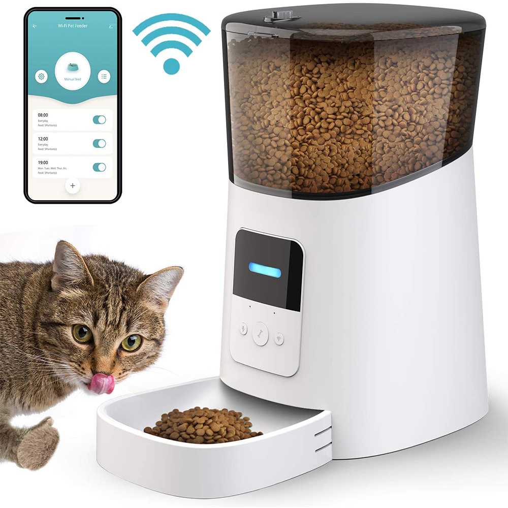 Robotcube App Control WiFi Enable Smart Pet Dog Food Dispenser Automatic Cat Pet Feeder Medium Small Pet Puppy