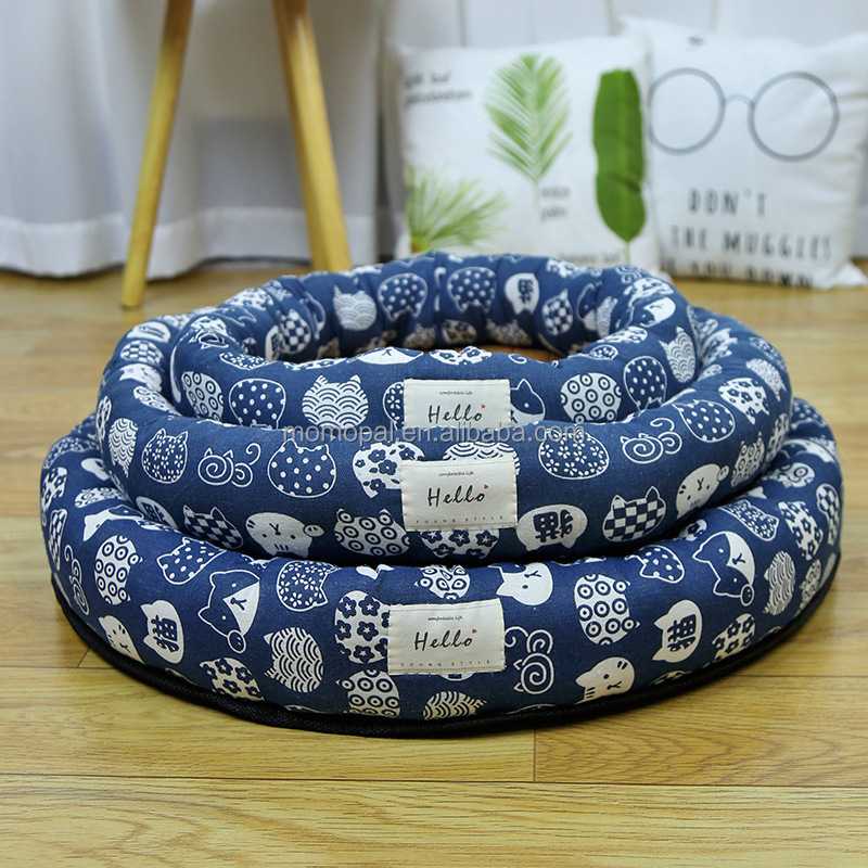 Round Floral Ratten Mat Foldable Dog Mat Cool Home Detachable Stylish Soft Pet Beds Accessories