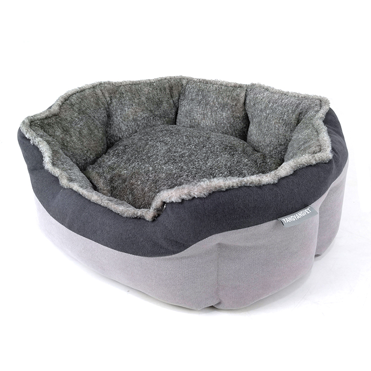 Round Reversible SuperSoft Dog Bed With Machine Washable SlipResistant Oxford Bottom Pet Bed Small Medium Dogs