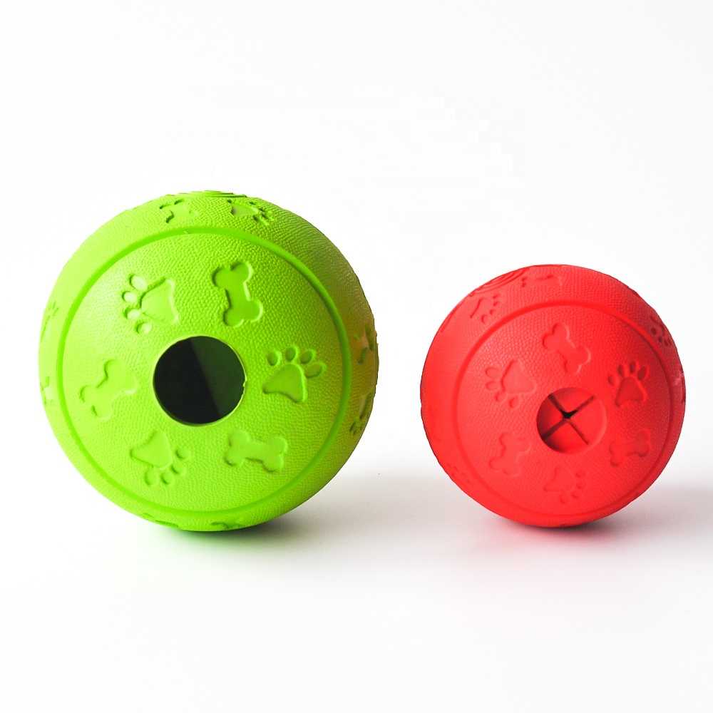 Rubber Indestructible Dog Feed Toy Treat Dispensing Dog Pet Toy Ball