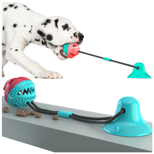 SOLO Sample Pet Dog Toy Leaking Device Rubber Molar Bite Bell Sound Ball Dog Chew Toy Sucker