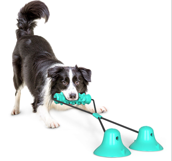 SOLO Sample Pet Dog Toy Leaking Device Rubber Molar Bite Bell Sound Ball Dog Chew Toy Sucker