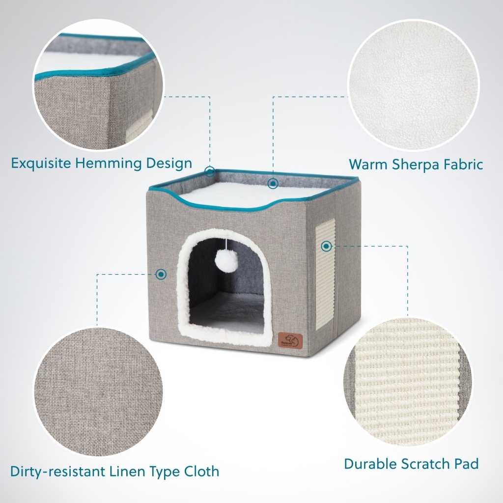 STOCKLow Felted Enclosed 21Cat Cube Cave Convenient Cave Funny Ball Pet Beds Sofa Cats