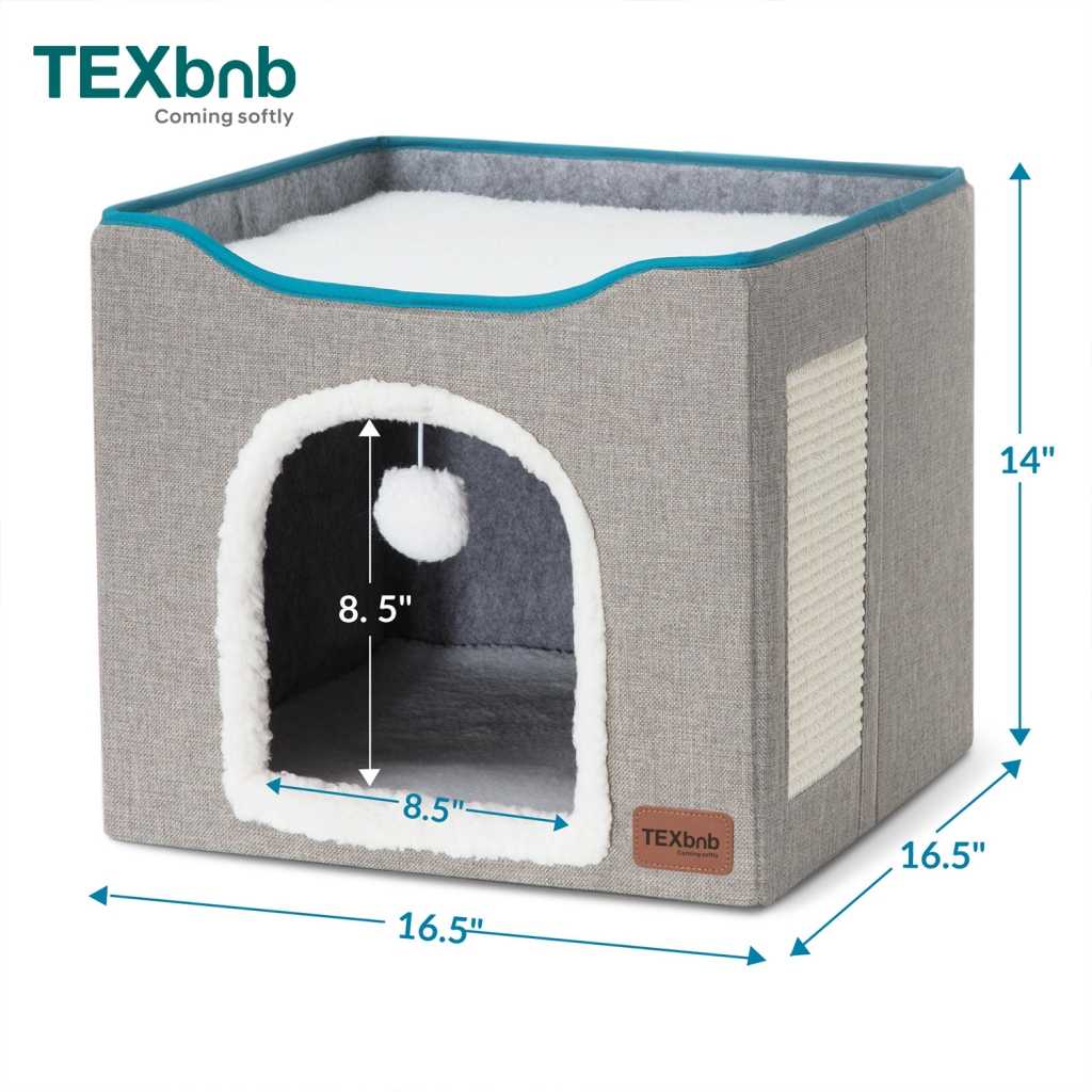 STOCKLow Felted Enclosed 21Cat Cube Cave Convenient Cave Funny Ball Pet Beds Sofa Cats