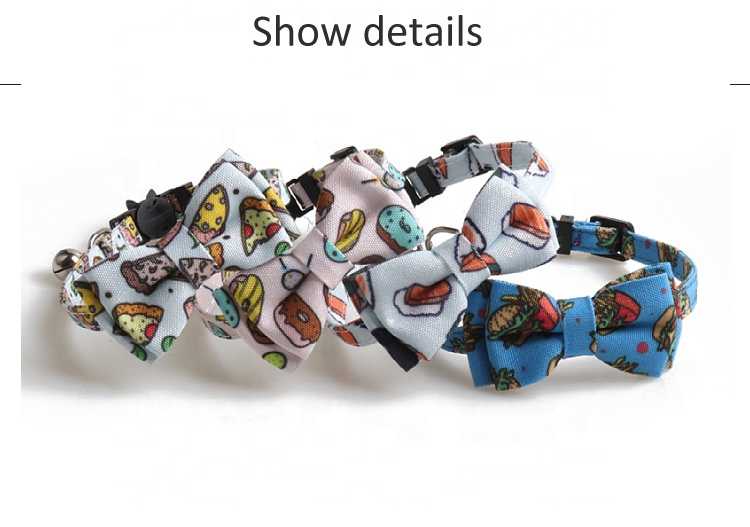 Safety Customized Cute Bow Pet Dog Collars Cat Collar Bells