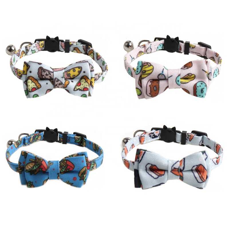 Safety Customized Cute Bow Pet Dog Collars Cat Collar Bells