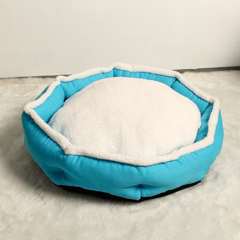 Saiji High End Soft Puppy House ECO Friendly Fur Comfortable Round Pets Cat Bed Sale
