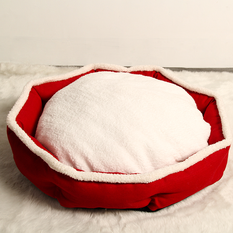 Saiji High End Soft Puppy House ECO Friendly Fur Comfortable Round Pets Cat Bed Sale