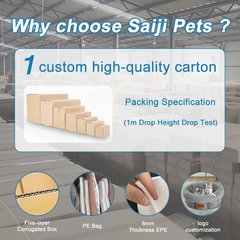 Saiji High End Soft Puppy House ECO Friendly Fur Comfortable Round Pets Cat Bed Sale