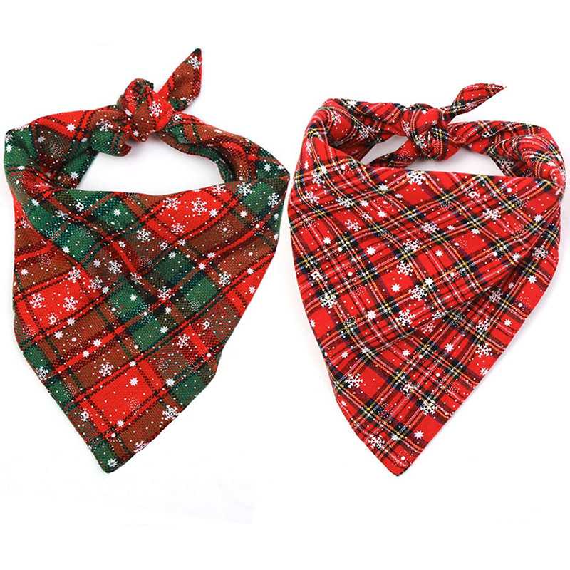 Sample Dog Scarves Christmas Custom Cotton Blank Sublimation Pet Dog Scarf Bandana