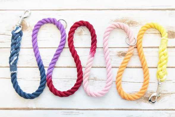 Sample Gradient Dog Rope Leash Cotton Rope Leash Custom Pet Lead