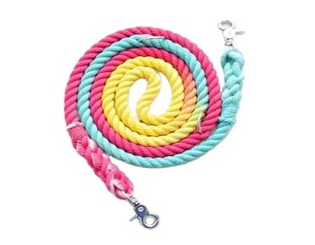 Sample Gradient Dog Rope Leash Cotton Rope Leash Custom Pet Lead