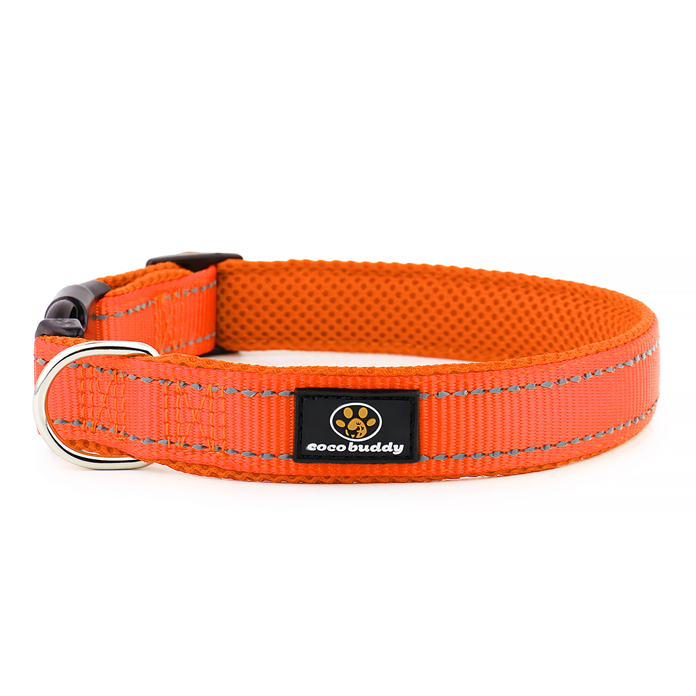 Sample Reflective Adjustable Nylon Webbing Padded Tactical Training Pet Dog Collar With Mesh Padding