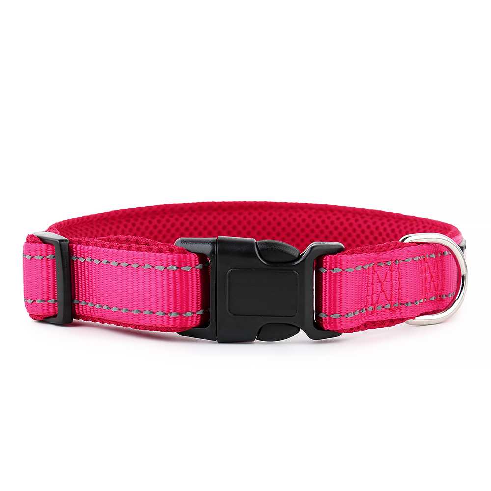 Sample Reflective Adjustable Nylon Webbing Padded Tactical Training Pet Dog Collar With Mesh Padding