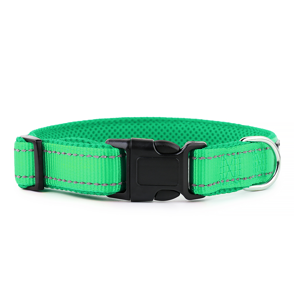 Sample Reflective Adjustable Nylon Webbing Padded Tactical Training Pet Dog Collar With Mesh Padding