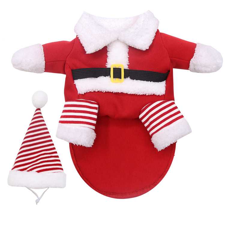 Santa Dog Costume Chihuahua Yorkshire Poodle Christmas Pet Clothes Winter Hoodie Coat Clothes Dog Pet Clothing