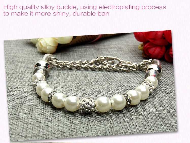 Silver Pearl Pet Collar Leash Set