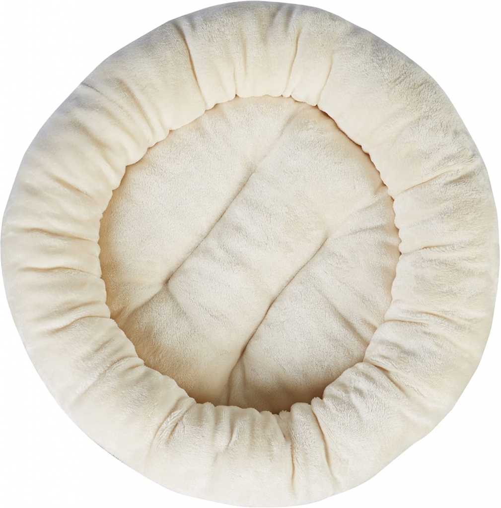 Simple Soft Plush Material Customize Color Logo Solid Donut Pet Bed