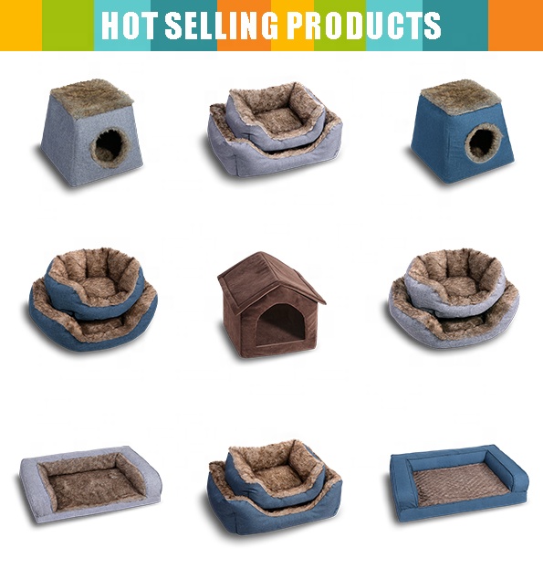 Small Size Fluffy Cat Cave Square Shape Pet Bed Soft Plush Cat Bed Pet Supplies