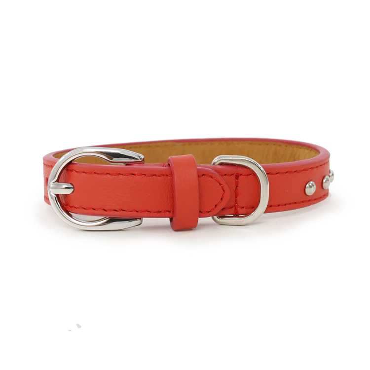 Soft Adjustable PU Leather Rivets Pet Collar Studded Sturdy Metal Buckle Cat Collar Small Dog Cat Puppy