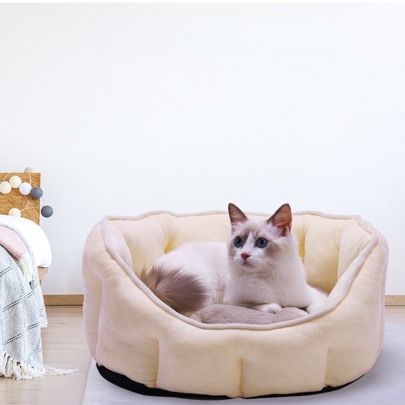 Soft Indoor Cat Bed Washable Eco Friendly Pet Dog House Round Cotton Warm Pet Beds