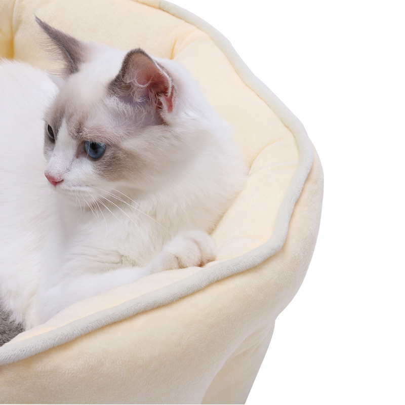 Soft Indoor Cat Bed Washable Eco Friendly Pet Dog House Round Cotton Warm Pet Beds