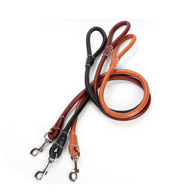 Soft PU Leather Pet Leashes Collar Heavy Duty Leather Dog Training Accessories Dog Leash