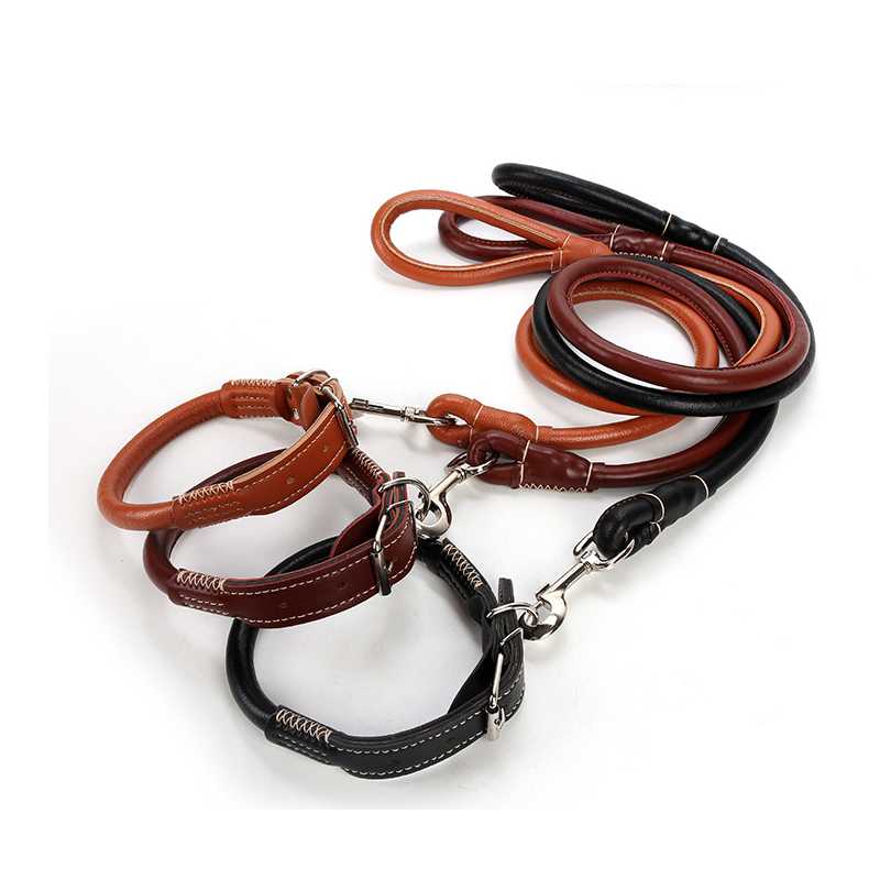 Soft PU Leather Pet Leashes Collar Heavy Duty Leather Dog Training Accessories Dog Leash