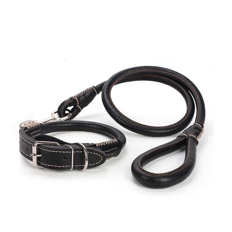 Soft PU Leather Pet Leashes Collar Heavy Duty Leather Dog Training Accessories Dog Leash