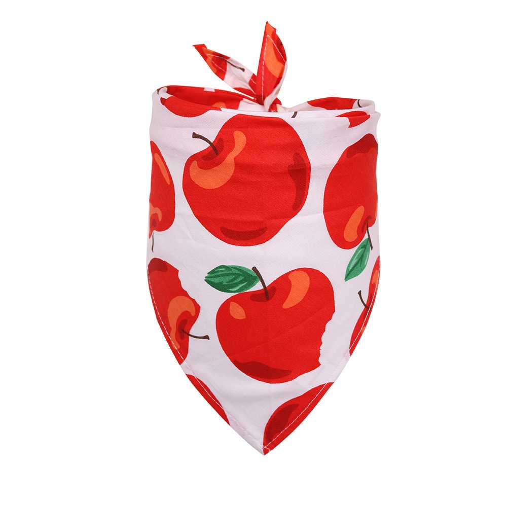 Soft Washable Cotton Red Strawberry Dog Bandana Sublimation Custom Logo Dog Bib Triangle Cat Scarf Bandana