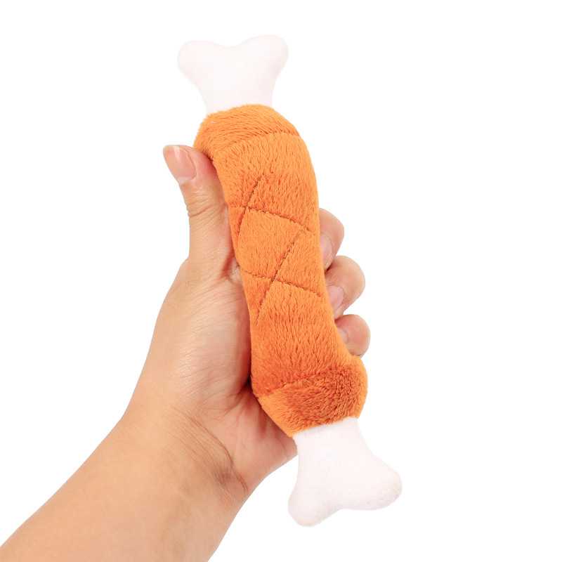 Spot Pet Toys Plush Double Bone Chicken Leg Dog Toy With Sound