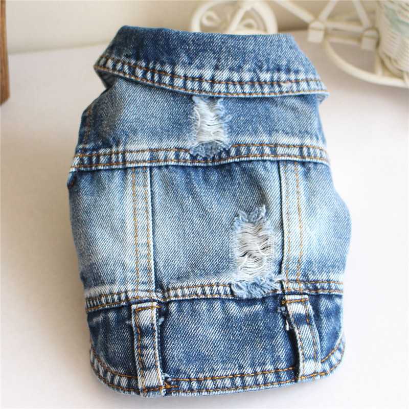 Spring Summer Super Cool Allmatch Denim Pet Clothing Dog Clothes Poodle Dog Denim Clothes Vest