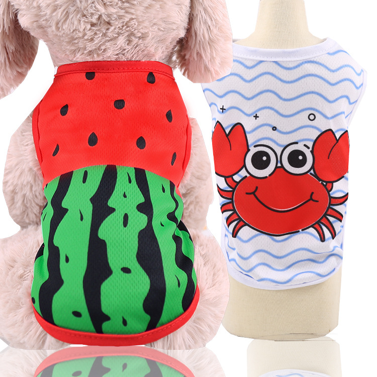 Spring Summer Vest Cartoon Breathable Custom Apparel Accessories Pet Cat Dog Clothes