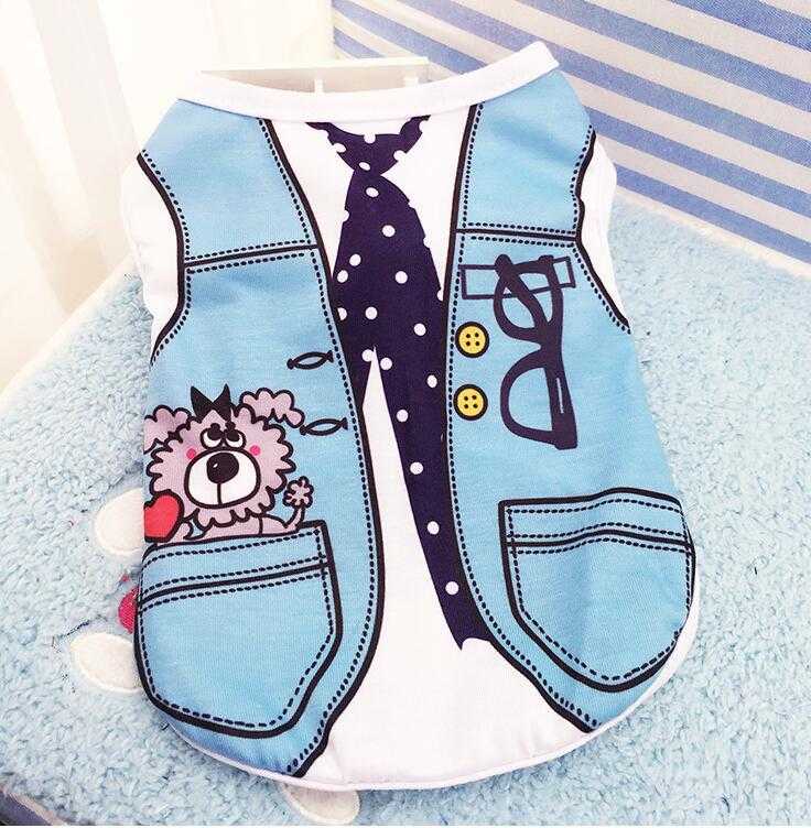 Spring Summer Vest Cartoon Breathable Custom Apparel Accessories Pet Cat Dog Clothes