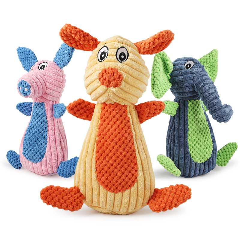 Squeaky Dog Toy Plush Chew Toy Fancy Animal Rabbit Pig Elephant PET Toys Ecofriendly Stocked Dropshipping