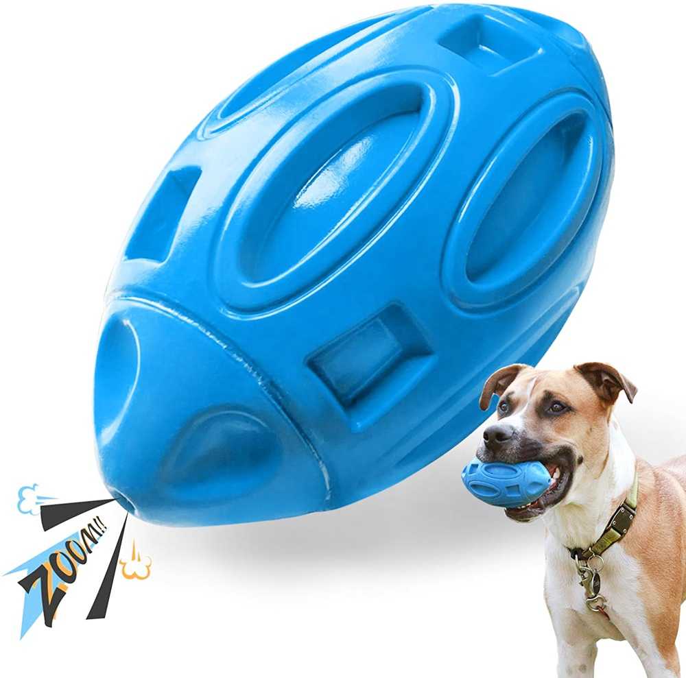 Squeaky Dog Toys Aggressive Chewers Rubber Puppy Chew Ball With Squeaker Almost Indestructible Durable Pet Toy