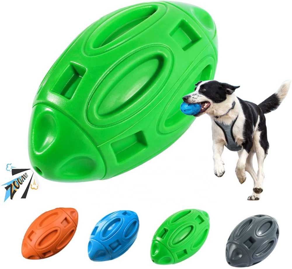 Squeaky Dog Toys Aggressive Chewers Rubber Puppy Chew Ball With Squeaker Almost Indestructible Durable Pet Toy