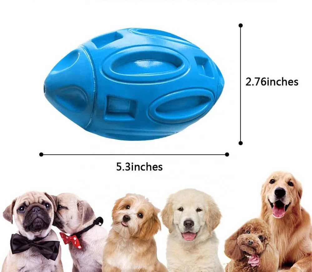 Squeaky Dog Toys Aggressive Chewers Rubber Puppy Chew Ball With Squeaker Almost Indestructible Durable Pet Toy