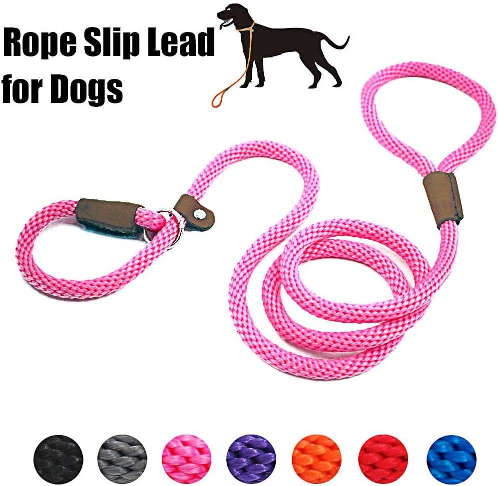 Strong Heavy Duty Dog Leash Slip Rope Lead No Pull Braided Training Leashes