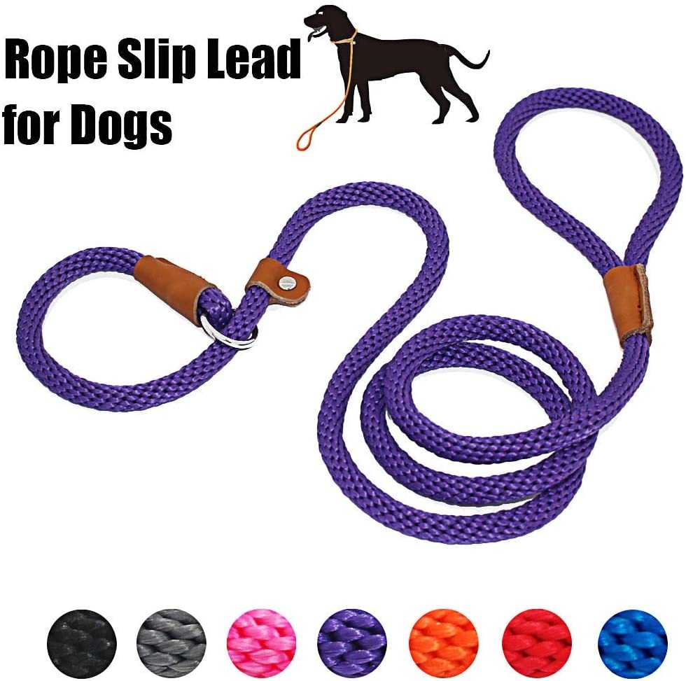 Strong Heavy Duty Dog Leash Slip Rope Lead No Pull Braided Training Leashes