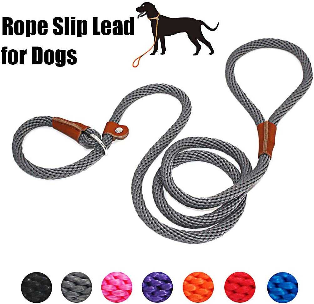 Strong Heavy Duty Dog Leash Slip Rope Lead No Pull Braided Training Leashes