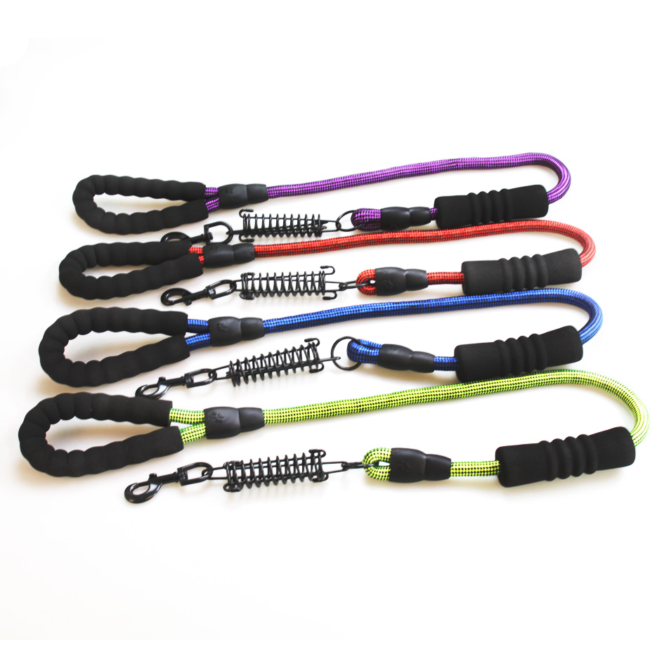 Strong Pet Leashes 15x120cm Padded Handle Rope With Spring Dog Leash
