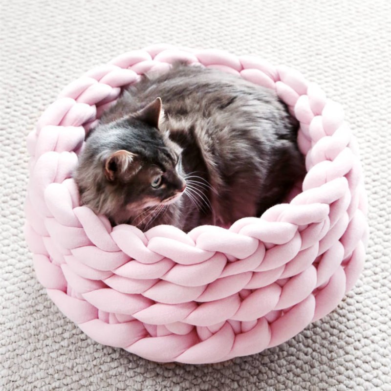 Super Chunky Yarn Cotton Homemade Pet Bed Soft Thick Arm Knitting DIY Cat Dog Bed