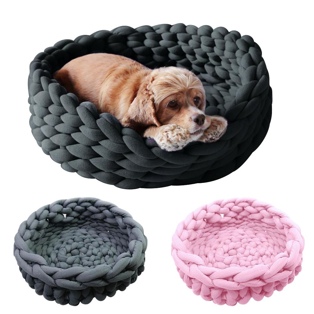 Super Chunky Yarn Cotton Homemade Pet Bed Soft Thick Arm Knitting DIY Cat Dog Bed